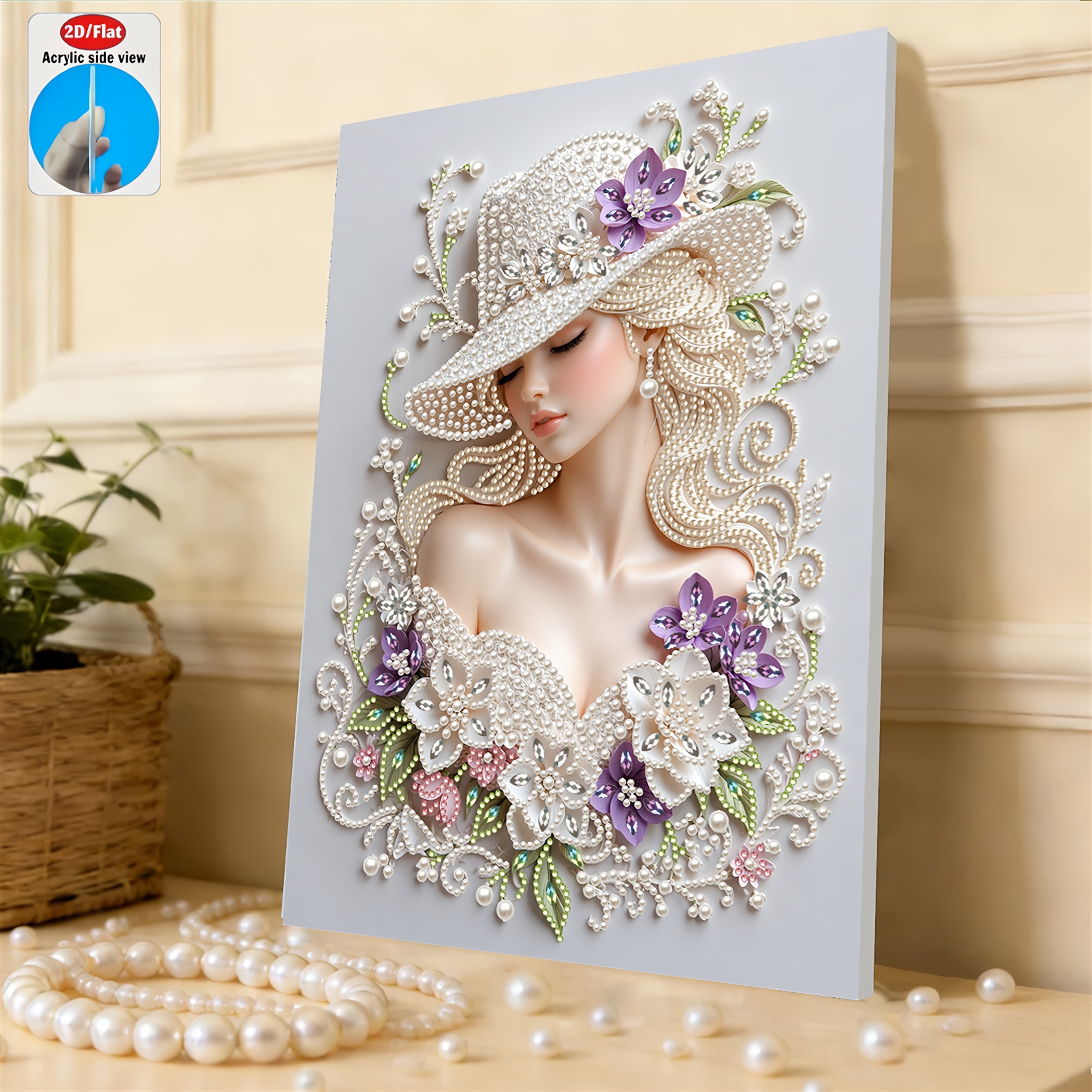 TEMU Peinture de perles à soi-, Dame , Perles de tailles assorties, Convient pour la décoration, Cadeau pour meilleure , , Âme sœur, Crémaillère,