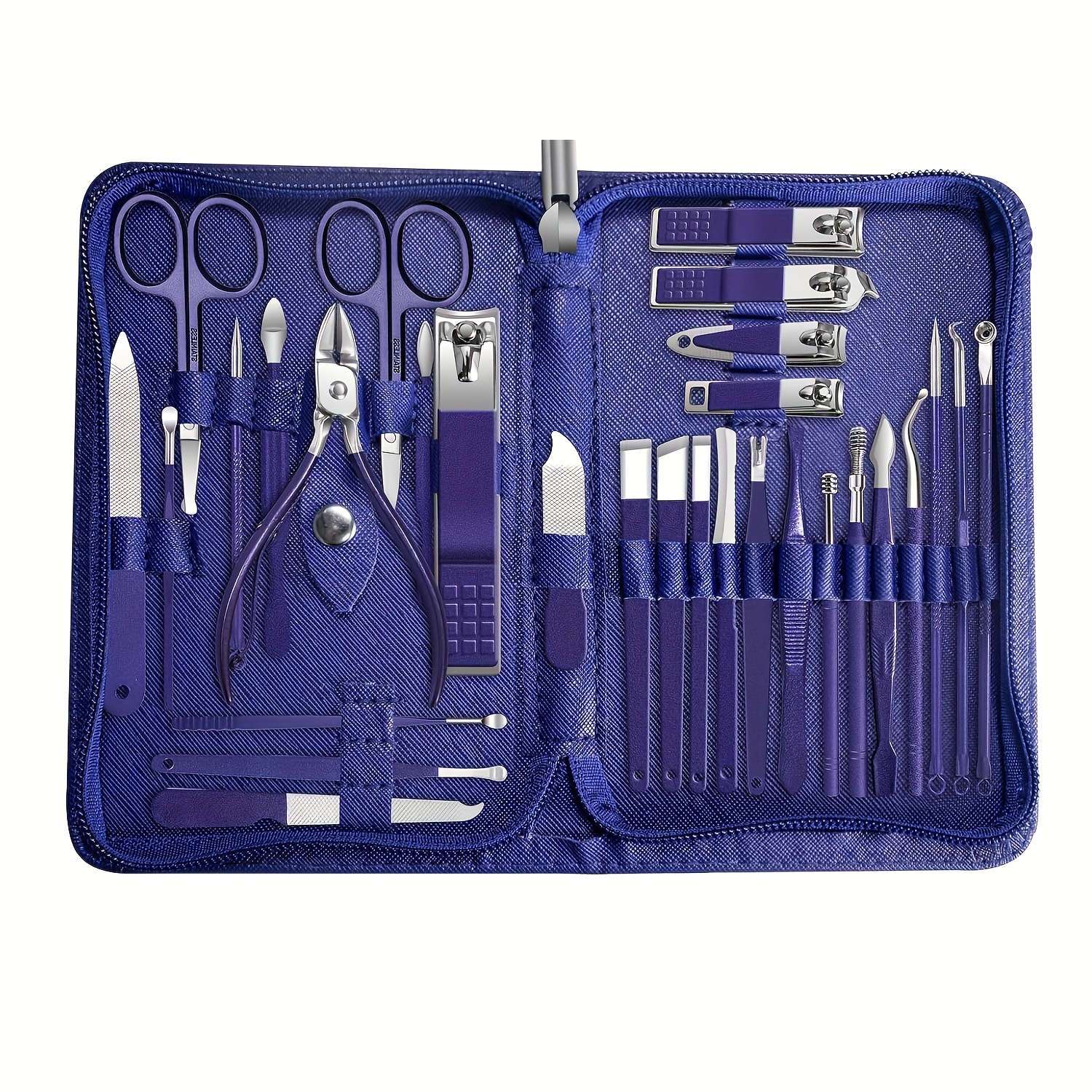 

30pcs Professional Manicure & Pedicure Kit With Portable Travel Case - Includes Cuticle Nippers, Clippers & Grooming Tools - Ideal For Home & Travel Use