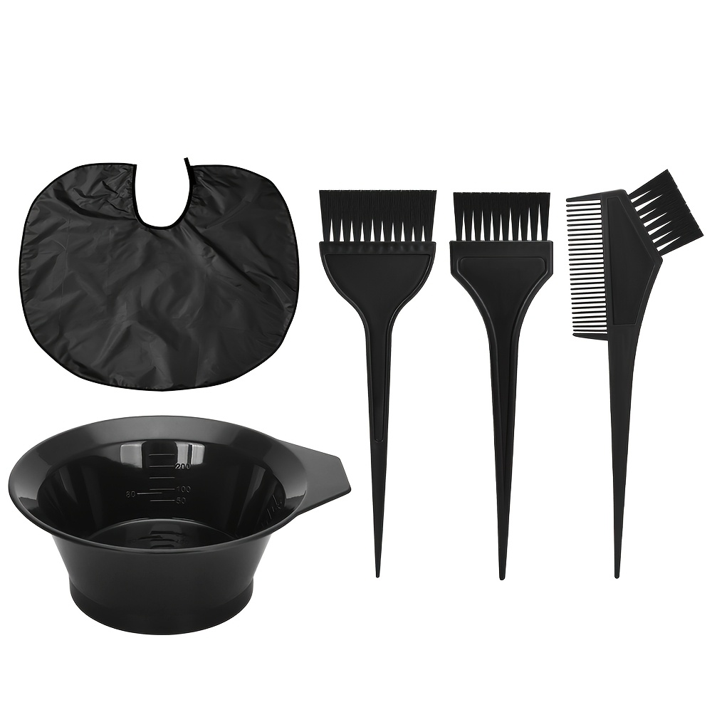 TEMU 5pcs Set Includes Shawl, Hair Dye Bowl, Hair Dye Brush, Hair Oiling Set, Universal Hair Dye Comb, Hair Oiling Brush, And