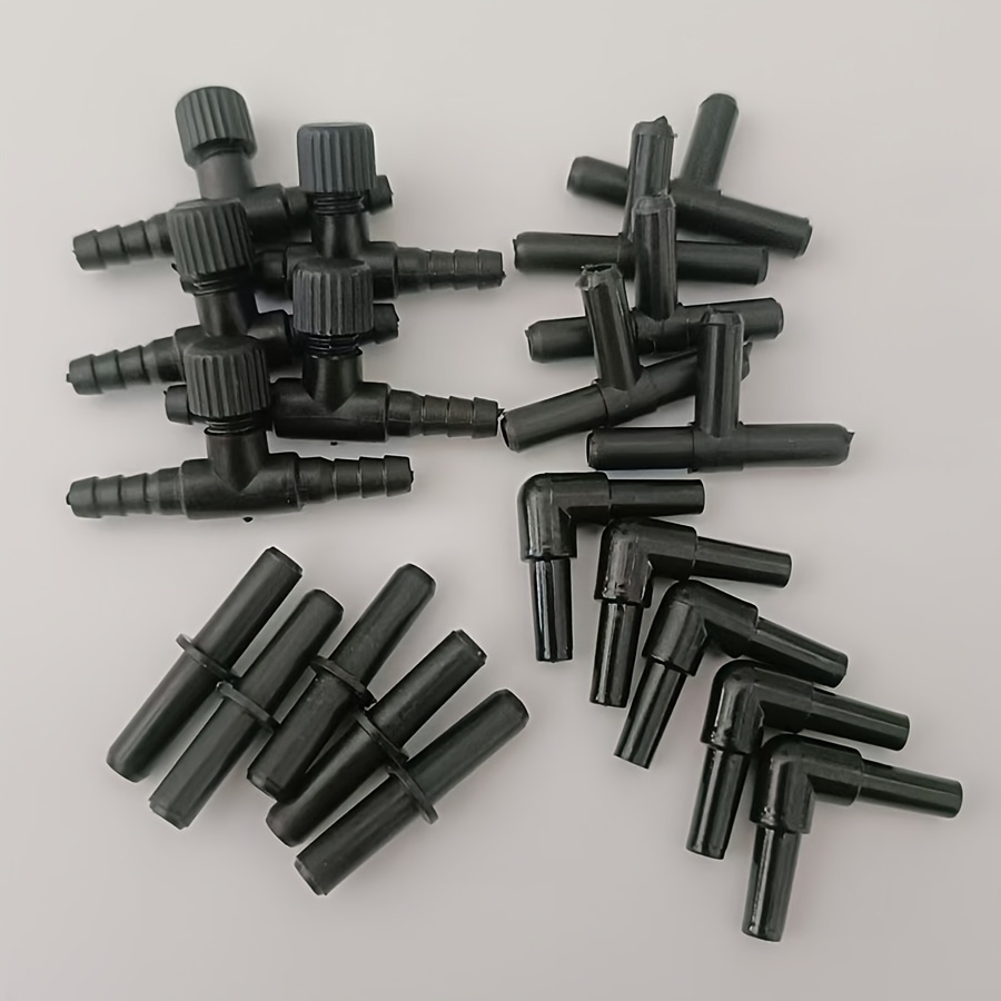 Image of A Set Of 20 Aquarium Additions, Including Connectors, Straight/tee/elbow Joints With 5 Type, Hose Connectors For 4mm Tubing, And No Power Supply Required, Without Battery