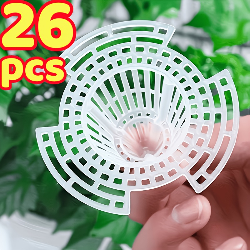 TEMU 26pcs Plant Pot Bottom Filters | Durable Plastic Cone-shaped Root Protectors With Cage Structure To Prevent Rot And Improve Drainage, Suitable