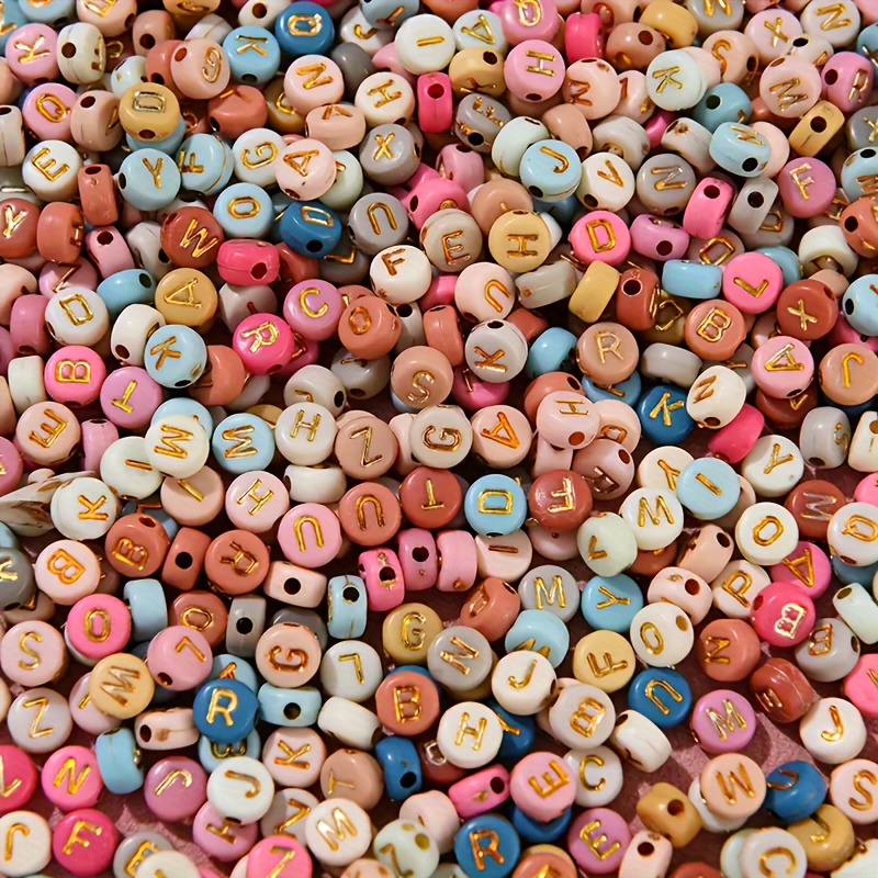 

100/200/500pcs Colorful Letter Beads For Jewelry Making Necklaces, Bracelets, Keychains And Other Creative Diy