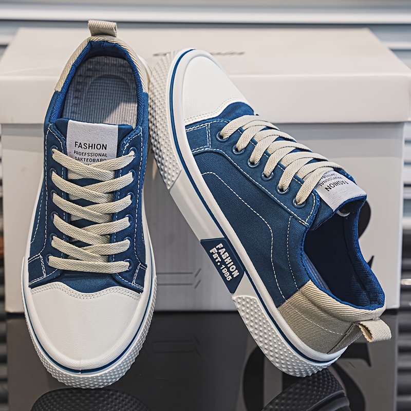 Image of Men's Fashion Canvas Shoes 2025 Spring/autumn Lightweight Comfortable Skate Shoes Trendy Casual Athletic Shoes