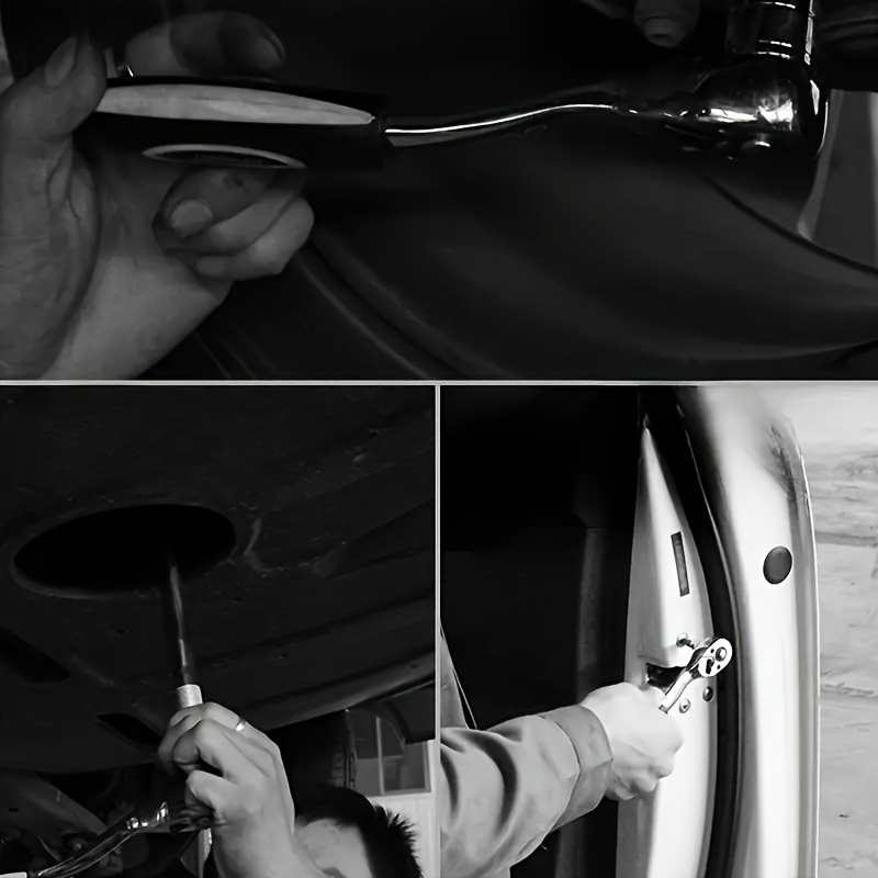 46pc ratchet wrench with socket metric and extension rod suitable for car repair and engineering kit storage box details 5