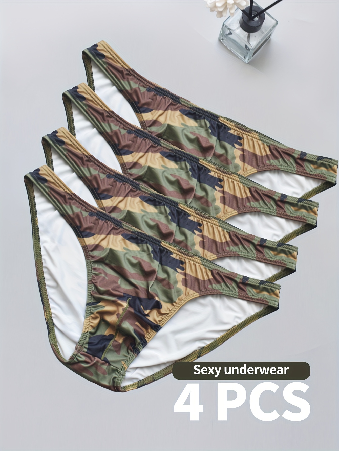 4pcs Set *'* Briefs * Camouflage Underwear Cool Breathable Smooth Low Waist *'S Style * Casual Sports Underwear 4pcs Set *'* Briefs * Camouflage Underwear Cool Breathable Smooth Low Waist *'S Style * Casual Sports Underwear