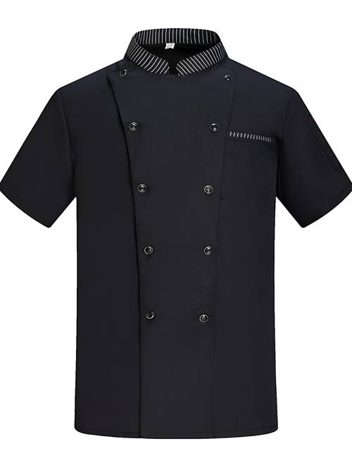 work uniform for men black and white high end catering restaurant hotel western short sleeve