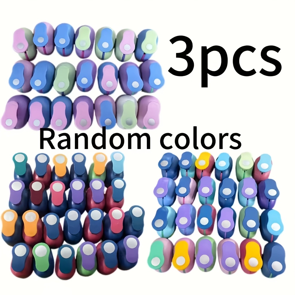 Image of 3pcs, Round Hole Punch For Paper Crafts, For Hobbyists, Round Embossing Tool, Press-type Paper Cutting Punch, Random Colors