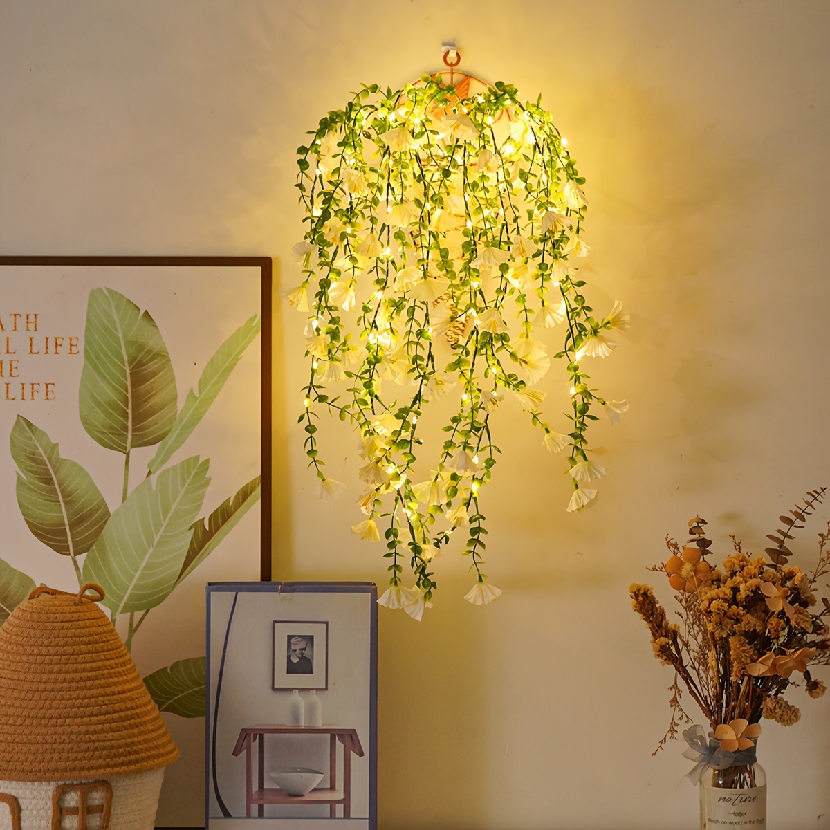 1pc of led hanging lily light a   decor lamp suitable for festivals front doors   weddings birthdays and party     cafe decoration details 5