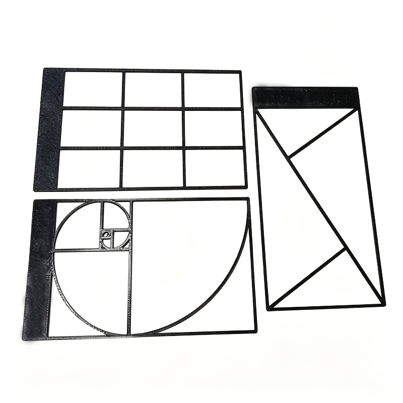 TEMU Photography Props 3pcs Camera Composition Framing Guide Cards, Golden Ratio Viewfinder Frame, Portable Photography Learning Tool For New