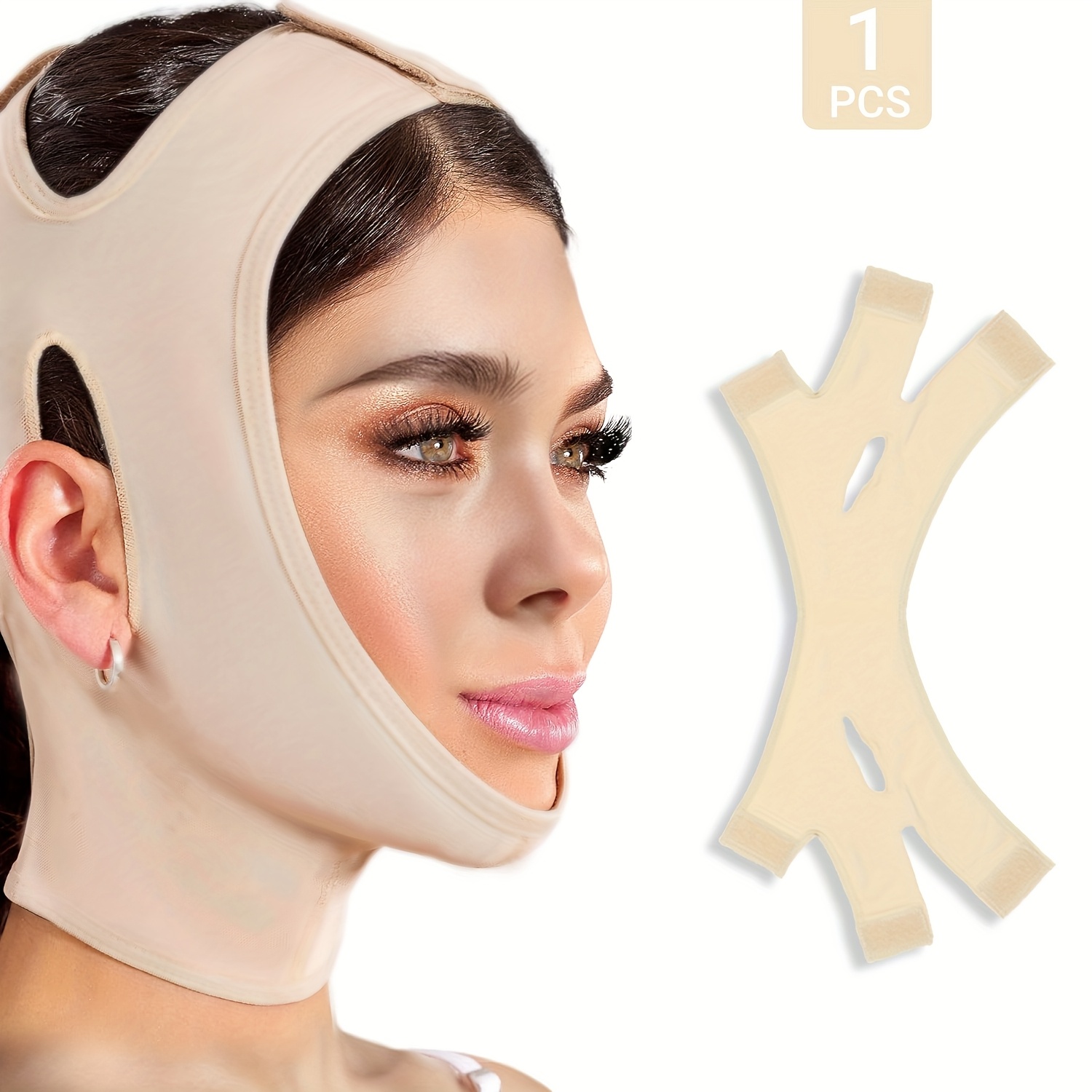 

1pc Face Shaping Strap - Chin Lift & Sculpting Tool, Breathable & Comfortable , Hypoallergenic Fabric For A , Discreet | Yshaped Strap Design | Hypoallergenic Material