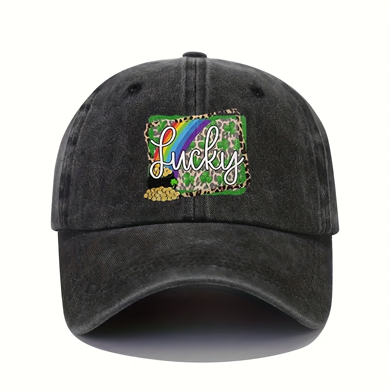 Lucky Printed Baseball Adjustable Cotton Dad Hat Sun - Temu