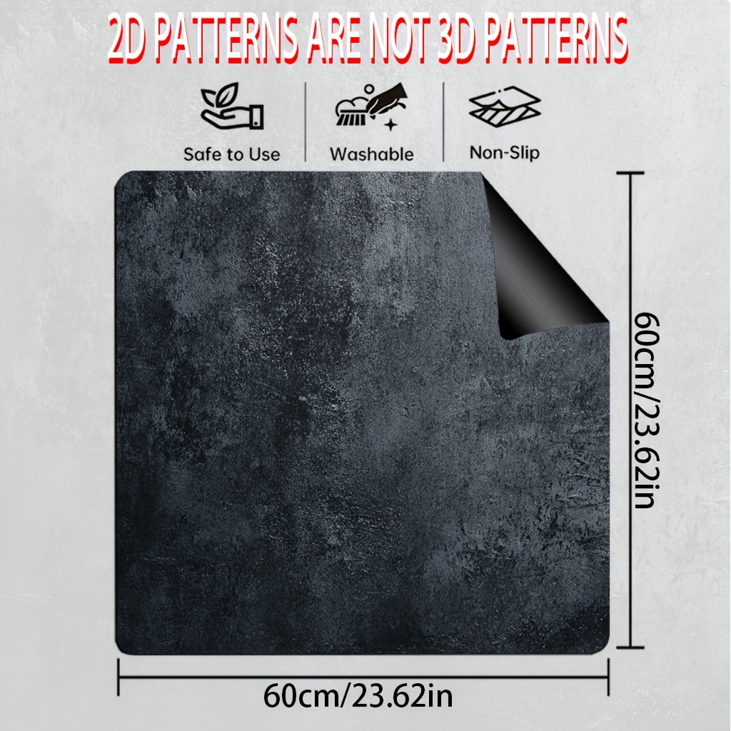 TEMU 1pc, 2d Flat Printed Stove Cover, Dark Grunge , Versatile Polyester, Suitable For Protecting Stoves And , Home Decoration, Vibrant Kitchen