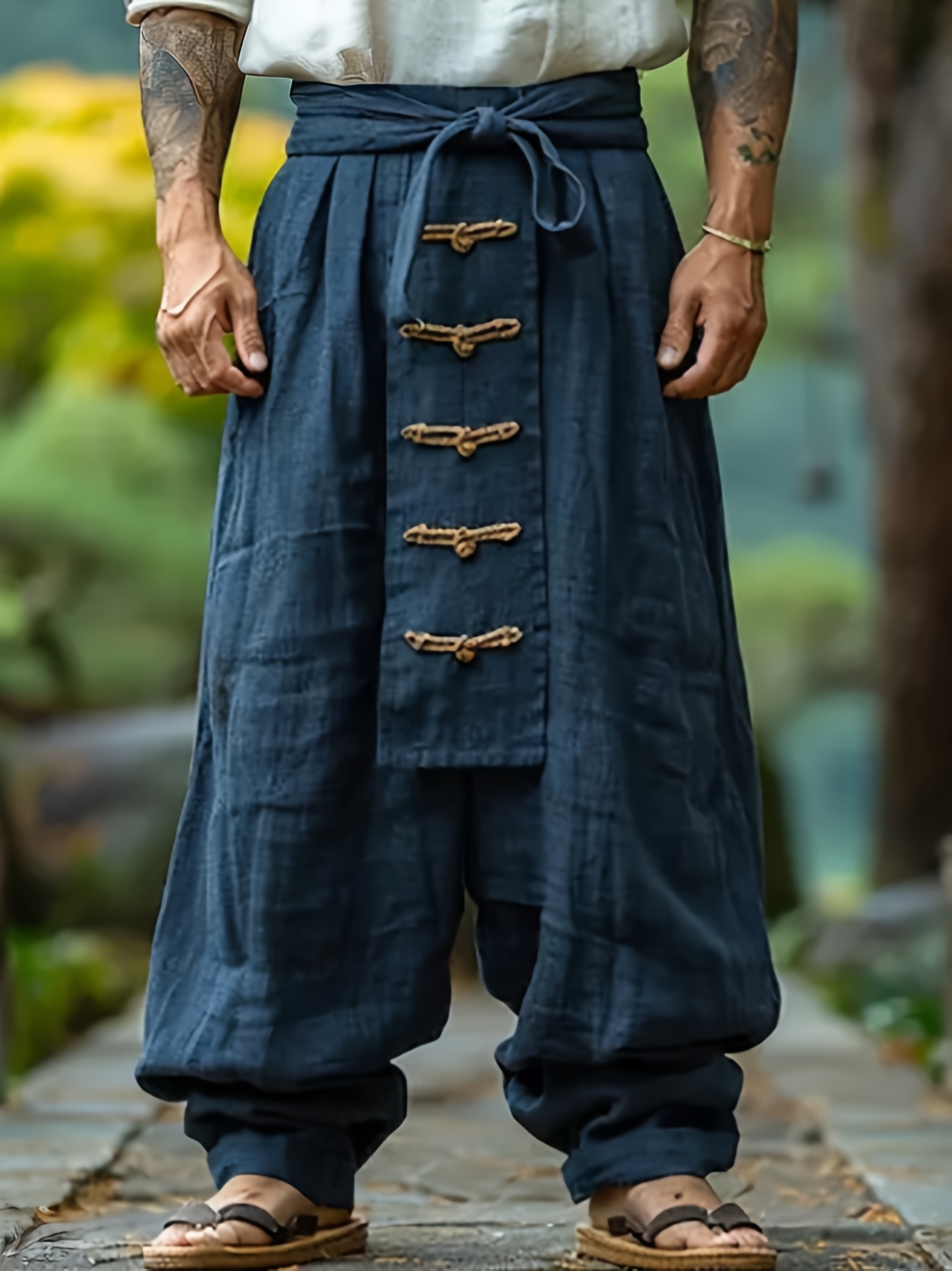 mens vintage cargo pants loose wide leg trousers with drawstring waist multiple utility pockets for beach travel everyday casual outfits machine washable pants beachwear essentials textured fabric trousers