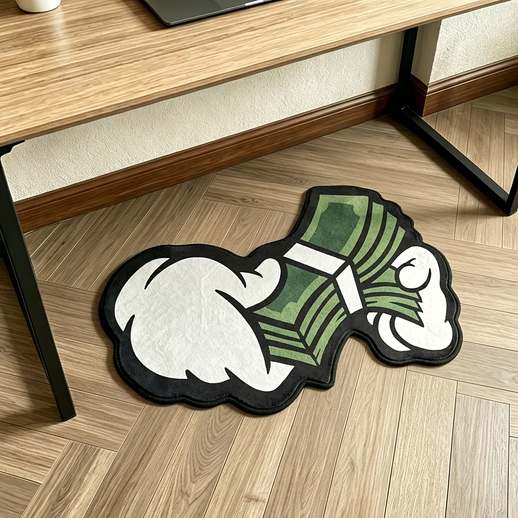 TEMU 1pc Personalized Irregular Rug, Fashionable Creative Fleece Carpet, Machine Washable And Easy To Clean, Suitable For Hallway, Laundry Room,