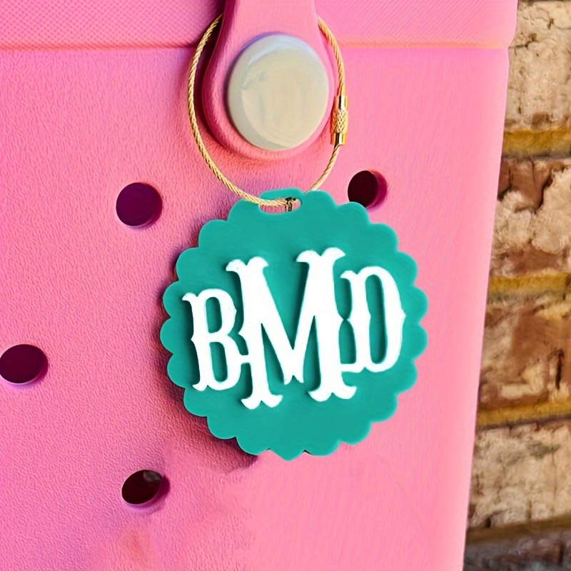 

1pc Custom Monogram Keychain Bag Charm, Glitter Or Pastel Finish, Personalized Backpack Tag, Ideal Gift For Best Friend, Mother's Day, Father's Day, Valentine's Day - Specify Text In English Only