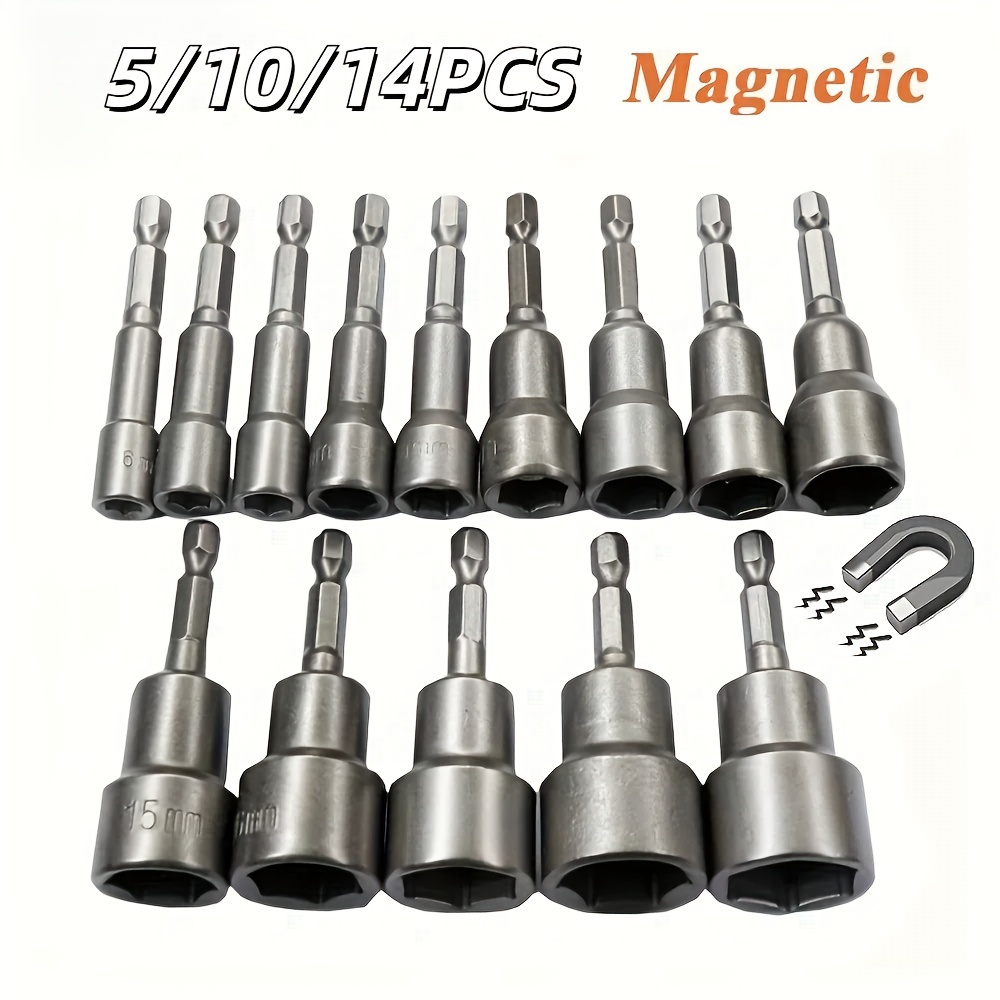 

6mm-19mm Nut Screwdriver 1/4 Hex Key Set Adapter For Kit