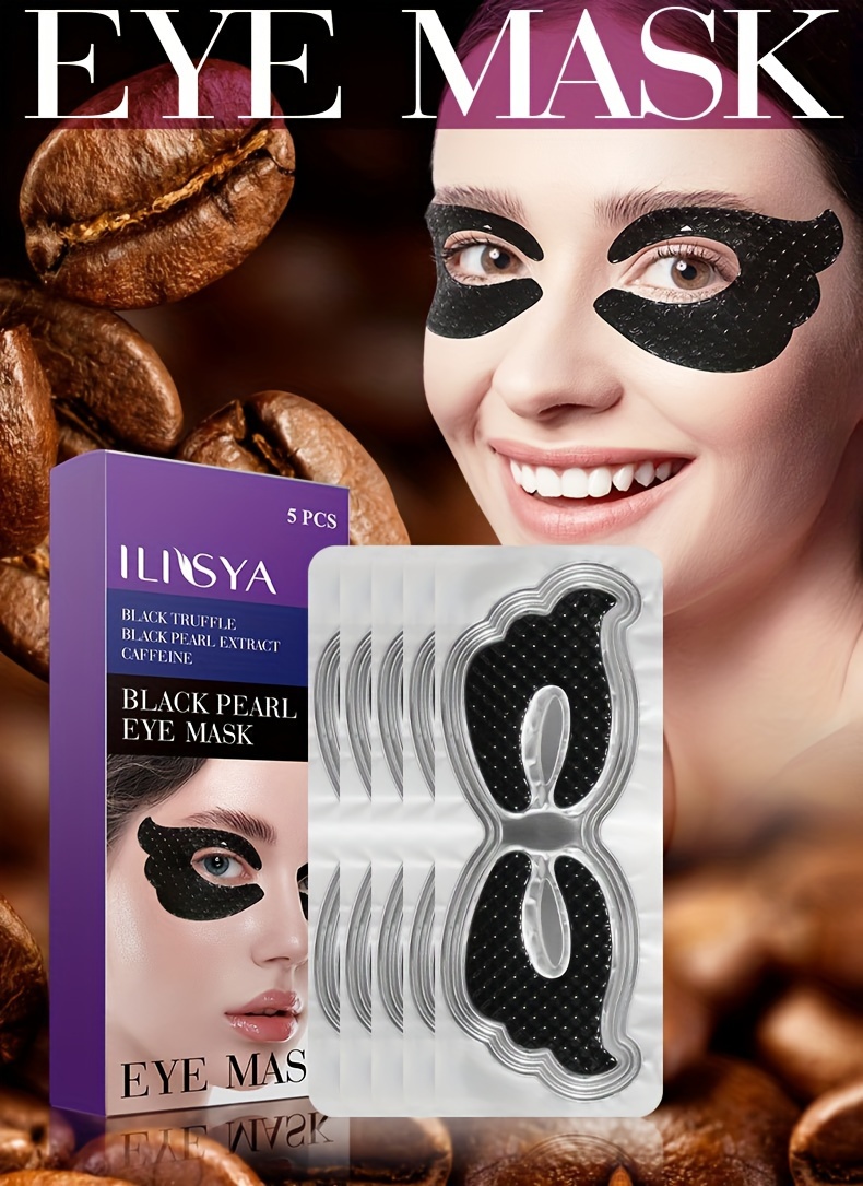 ILISYA Crna maska za oči s leptirima, 3 kutije, bogata kolagenom i niacinamidom te drugim sastojcima, hidratantna njega oko očiju, savršeno pristaje uz Light Beige kožu oko očiju, svakodnevna kućna njega, Light Beige proizvodi za njegu prijatelja
