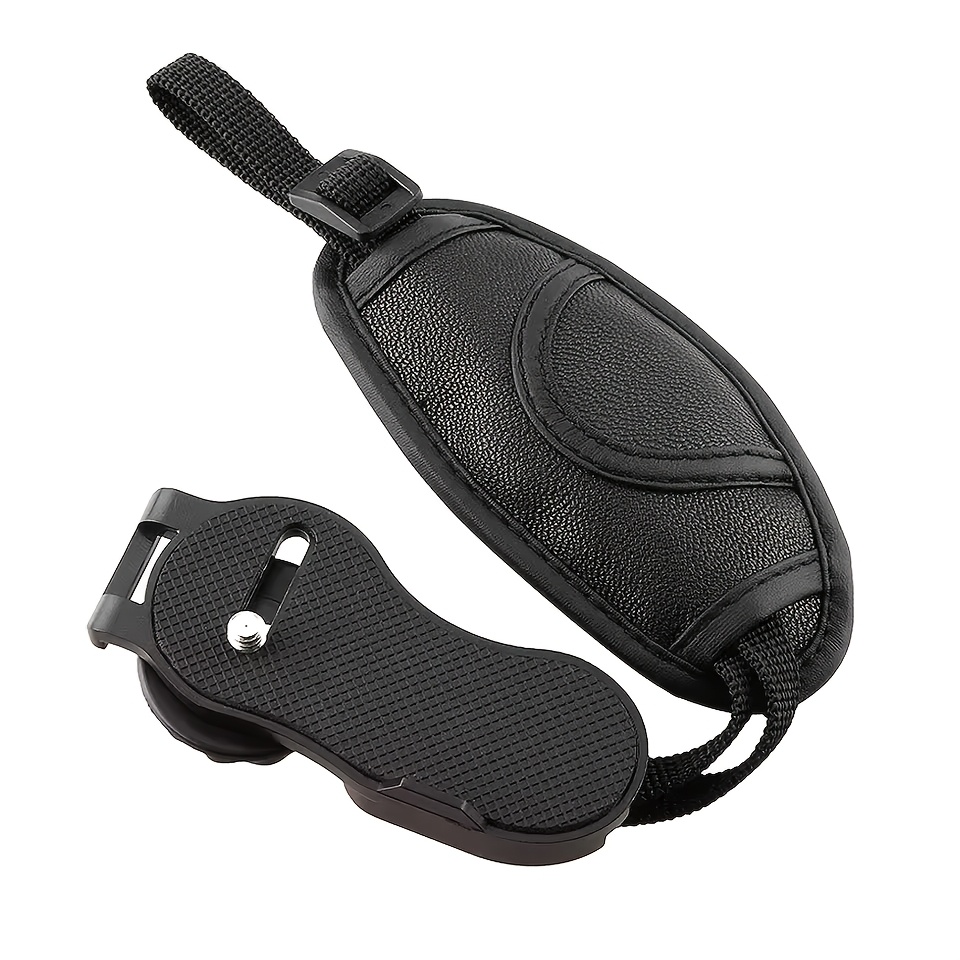TEMU Pu Black Adjustable Camera Wrist Strap With Padded Design - Compatible With / / / Slr/dslr Cameras, Comfortable Grip & Strong Stability, Secure