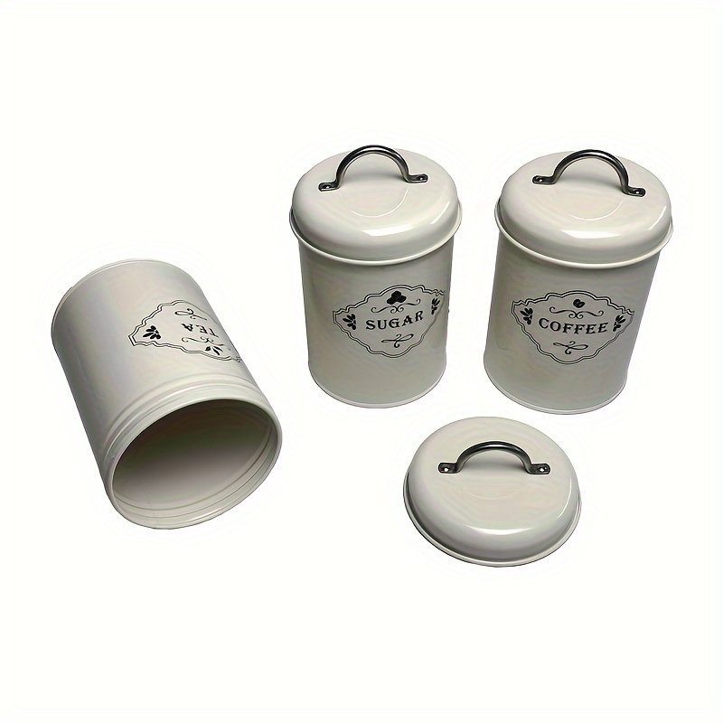 set of vintage- canisters: sugar, tea, coffee kitchen storage