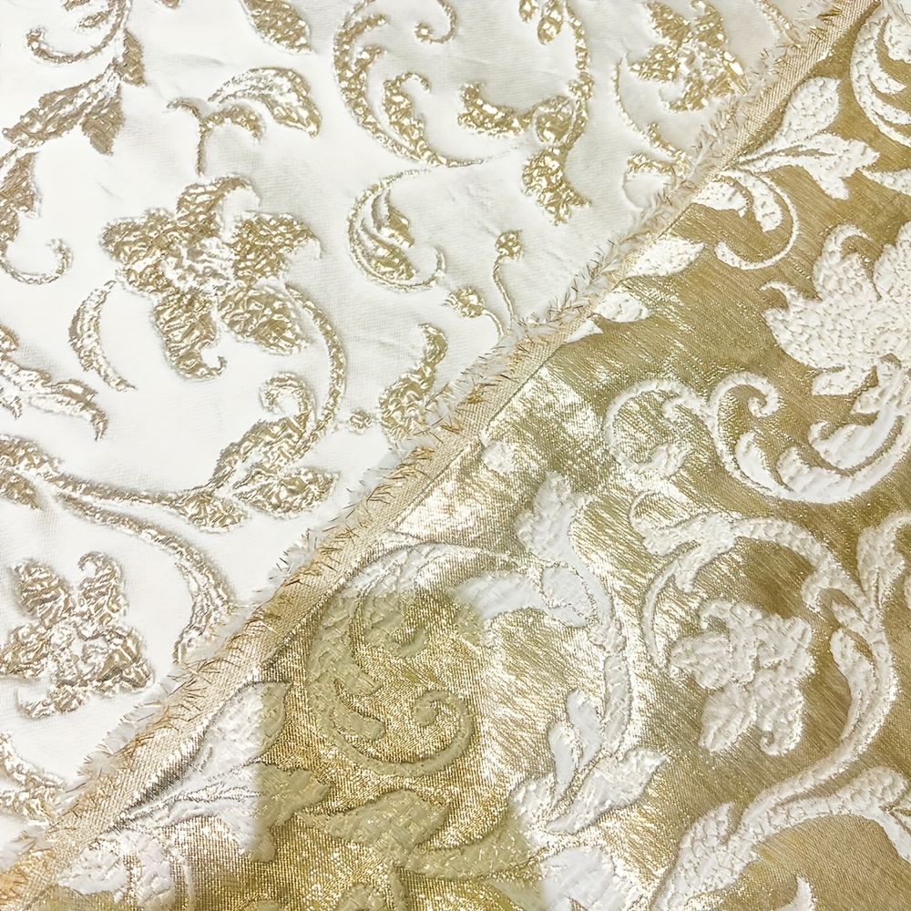 slim fit dress slacks Gold Floral Lace Fabric 95325 – Fabrics4Fashion main image 1