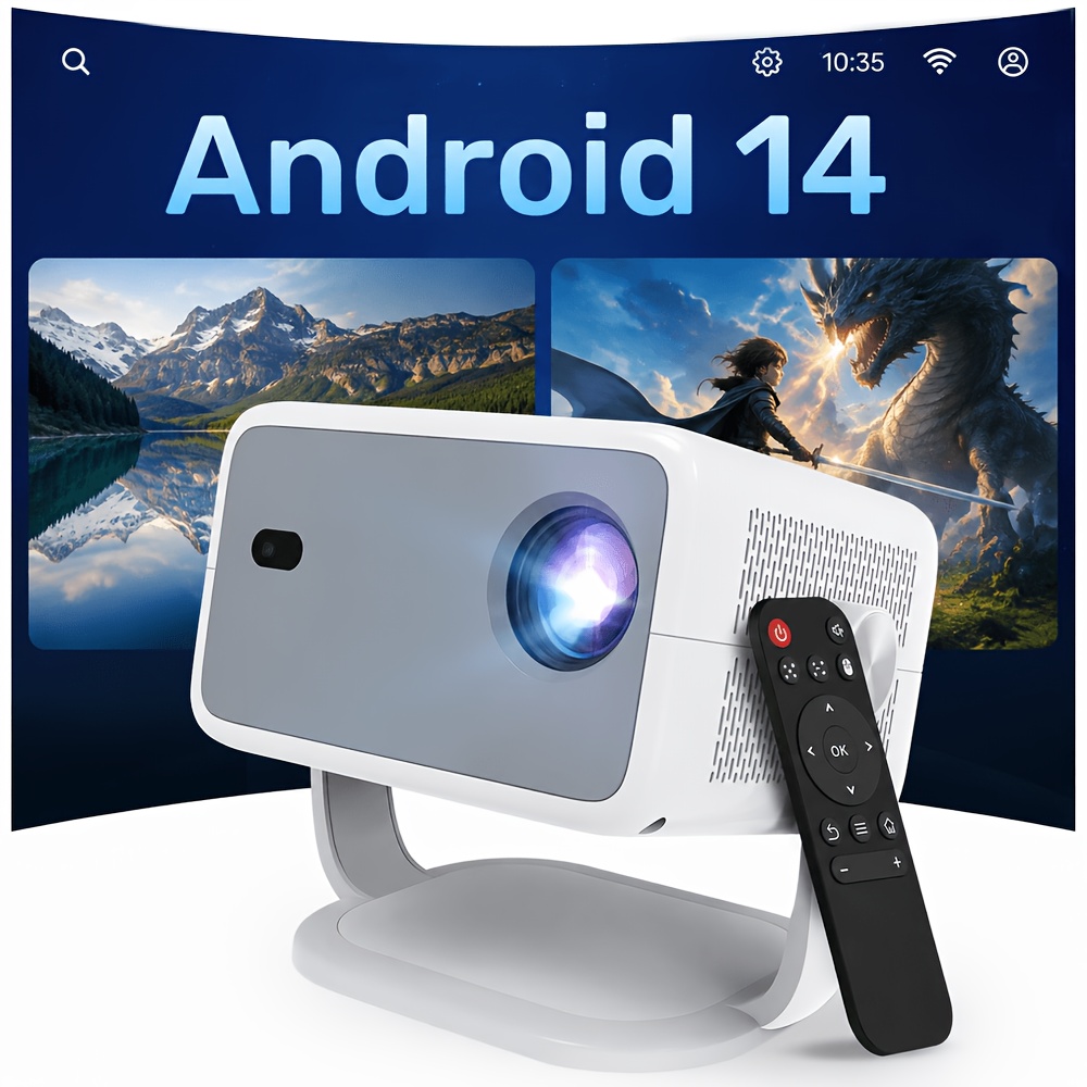 Image of 14, 4k Support 1080p Projector With Wifi6 And Bt 5.2, Indoor Projectors With Auto Focus, Portable Movie Phone Wireless Gaming Wifi Proyector For Bedroom/home/