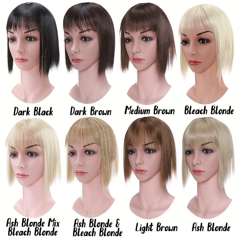 10inch 25cm hair toppers natural straight hairpiece with bangs for women 100 soft toupee hair 2 clips   clip   synthetic hair extensions hair pieces for thinning hair wiglets upgrade lace base topper festival cosplay   use details 1