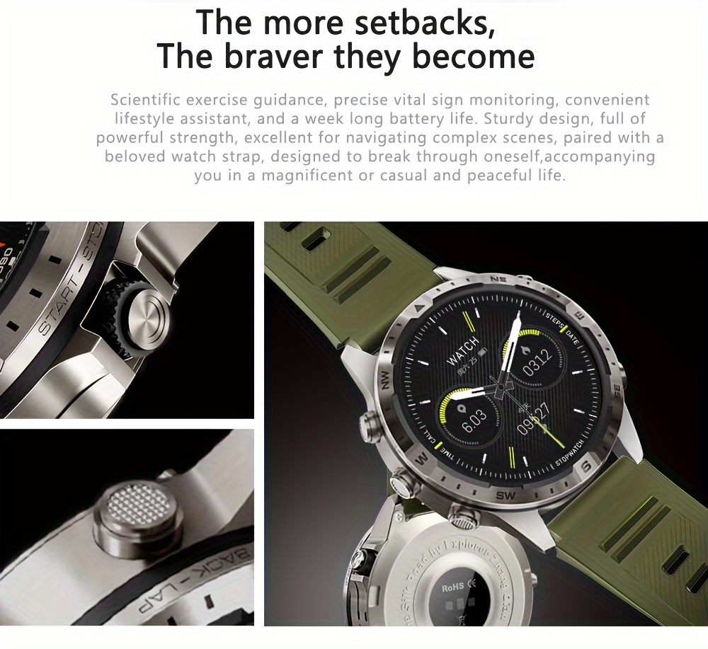 new smart watch full screen touch high aluminum glass cover high strength wear resistant glass dynamic dial cycling running climbing and other   mobile phone interconnection wireless call fitness   long life details 1