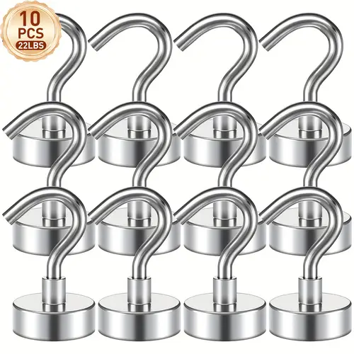 10 magnetic hooks 22lbs magnet hooks for hanging magnetic cruise hooks heavy duty magnets with hooks for refrigerator grill kitchen office and garage