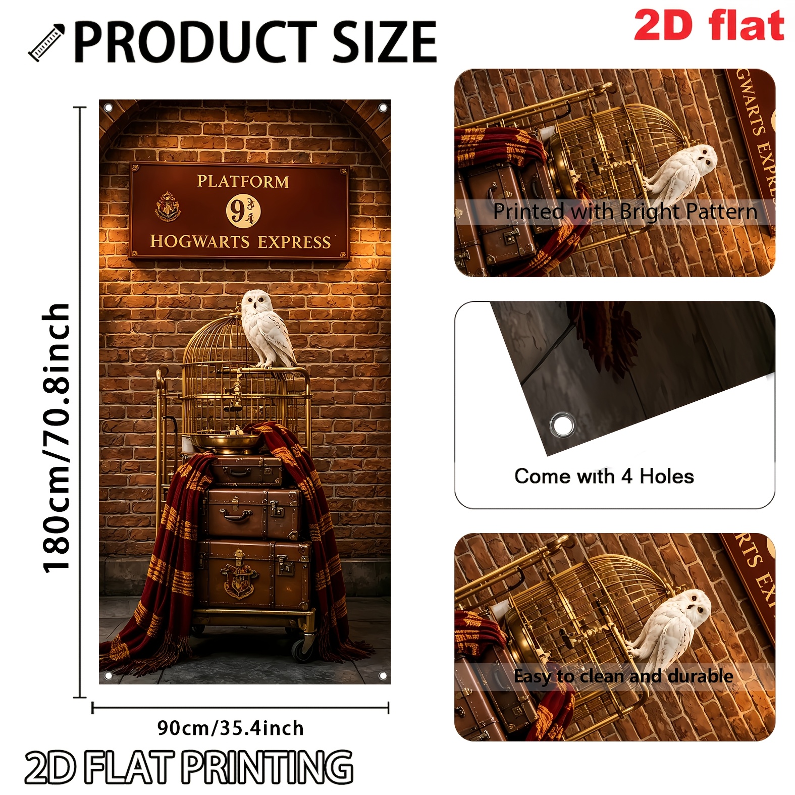 TEMU 2D Flat, 2D Flat - 2D Flat, 2D Flat - . Warner Harry Potter Türdekoration Türpaneel Weihnachts-Eingangsbanner Türrahmen 2D Strapazierfähiger