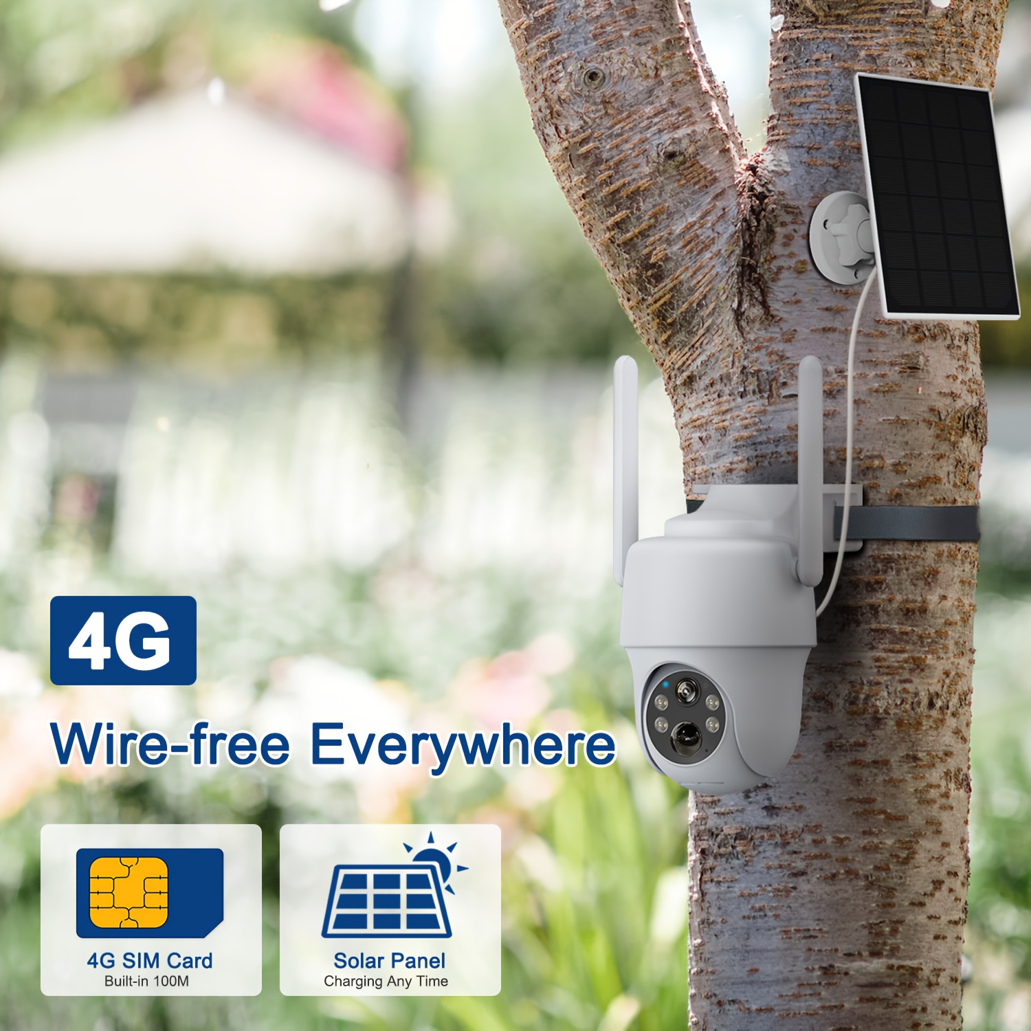 ANRAN G1 : Caméra Extérieure 3G/4G Indépendante. Pas de WiFi ni de Câbles Nécessaires ! Vue en Direct via le Réseau Mobile. Alimentation Solaire pour une Énergie Infinie. Panoramique à 360°, Vision Nocturne Couleur & Carte SD 32GB Incluse. WiFi Non Supporté. Parfaite pour les Sites Éloignés. Juste Ins