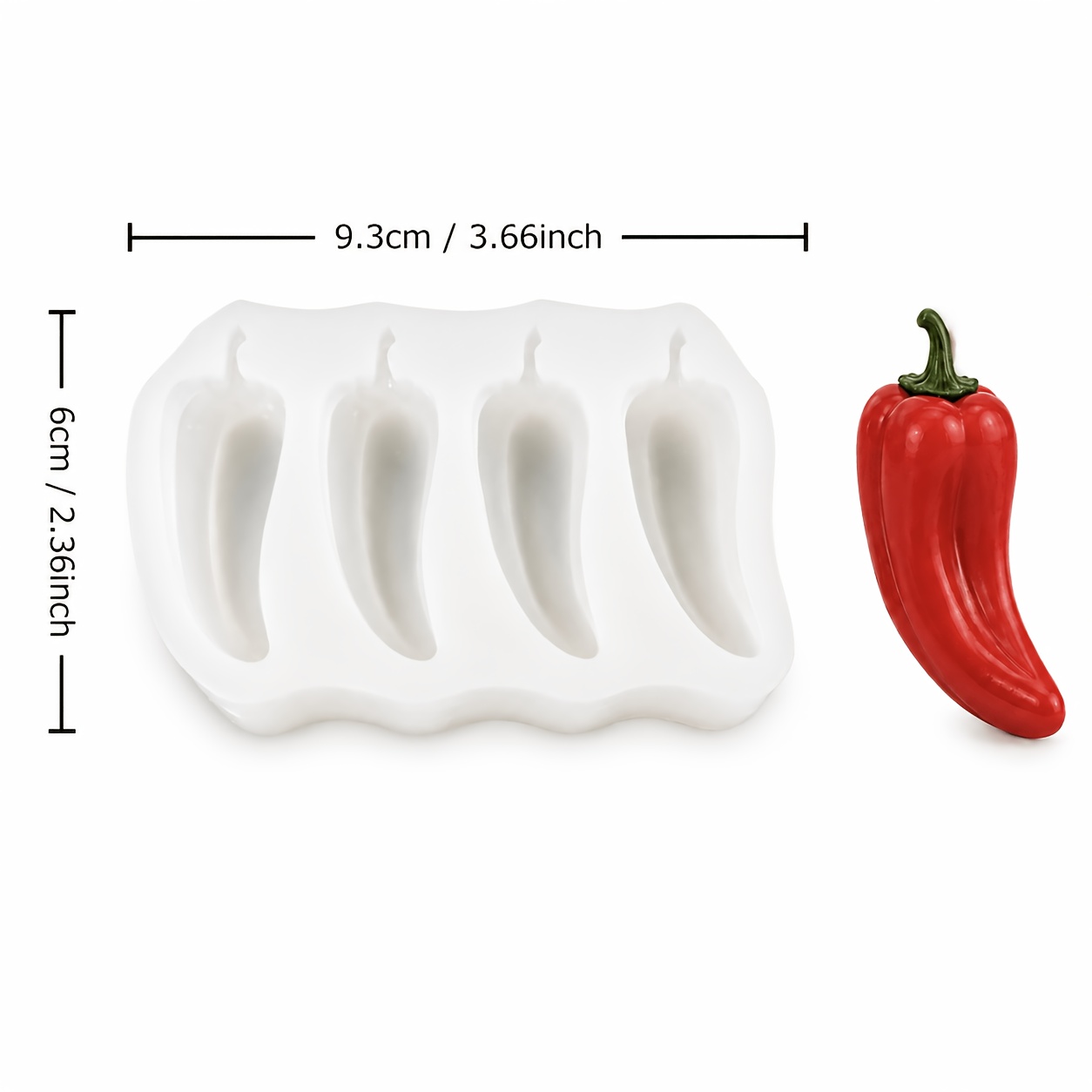 TEMU Candle Molds - Simulation Chili Silicone Mold, Vegetable-shaped Candle Making Mold, Reusable Craft Casting Mold, Plaster Epoxy Resin Casting