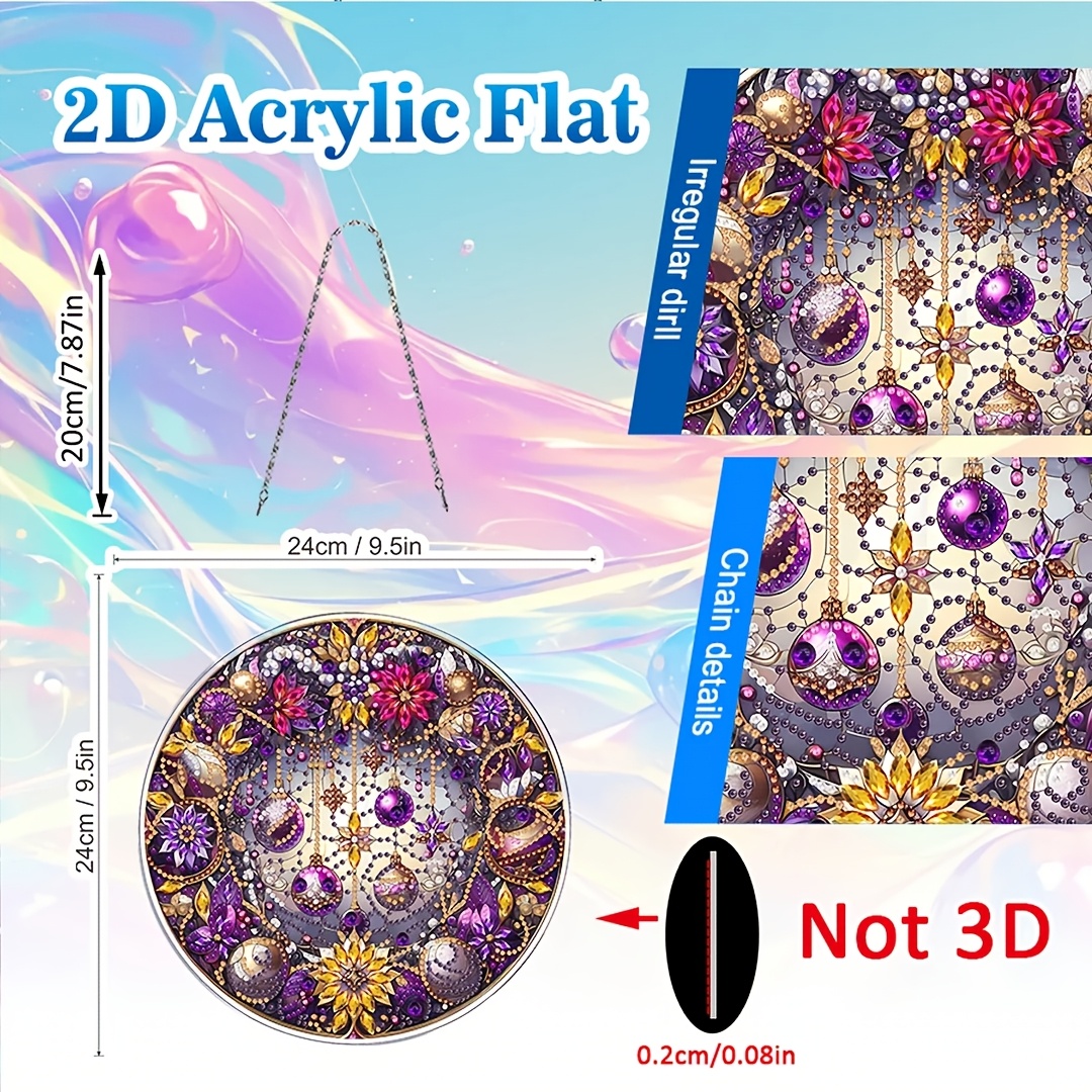 Irregular Diamond Art Pendant for Floral Theme