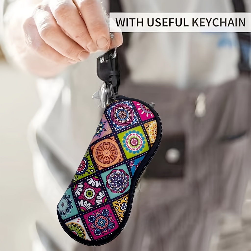 Mandala-Patterned Zippered Glasses Case