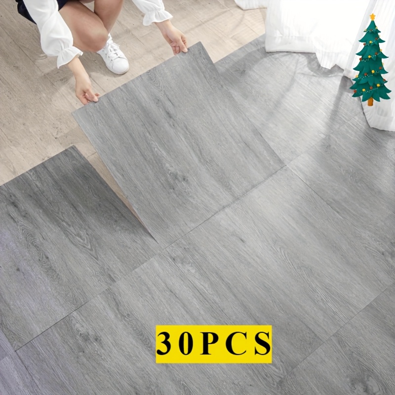 

30pcs Easy Vinyl Floor Tiles, 11.8x11.8 Inches - , Self-adhesive & Removable For Decor,