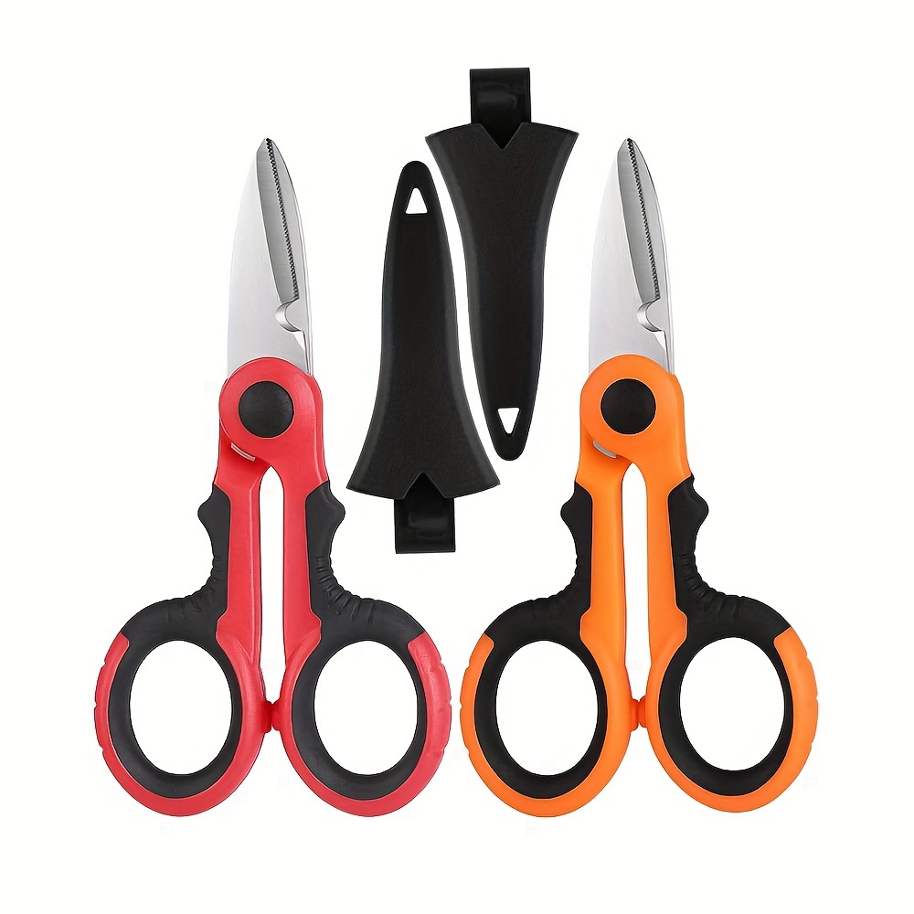 

2 Sets Of Electrician Scissors Combination Stainless Steel Strong Scissors Wire Stripping Pruning Scissors Portable Home