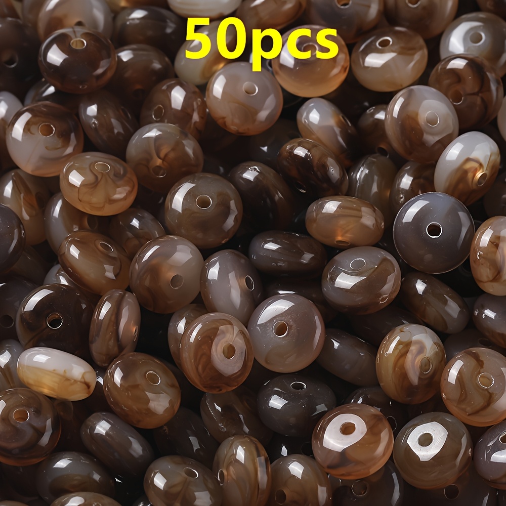 TEMU 50 stuks/partij. Abacus-kralen - 5,5*10mm Tweekleurig Acryl Geschikt voor het Maken van DIY-sieraden, Abacus-vormige Spacers met Willekeurig