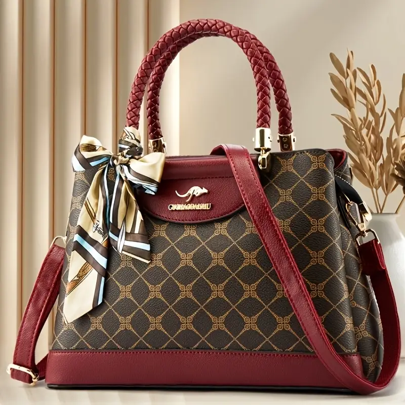 luxury tote bag spring summer handbag single shoulder bag crossbody bag for women commuting printed middle eastern womens mom bag high end old flower same large capacity womens bag with ribbon Product details 1