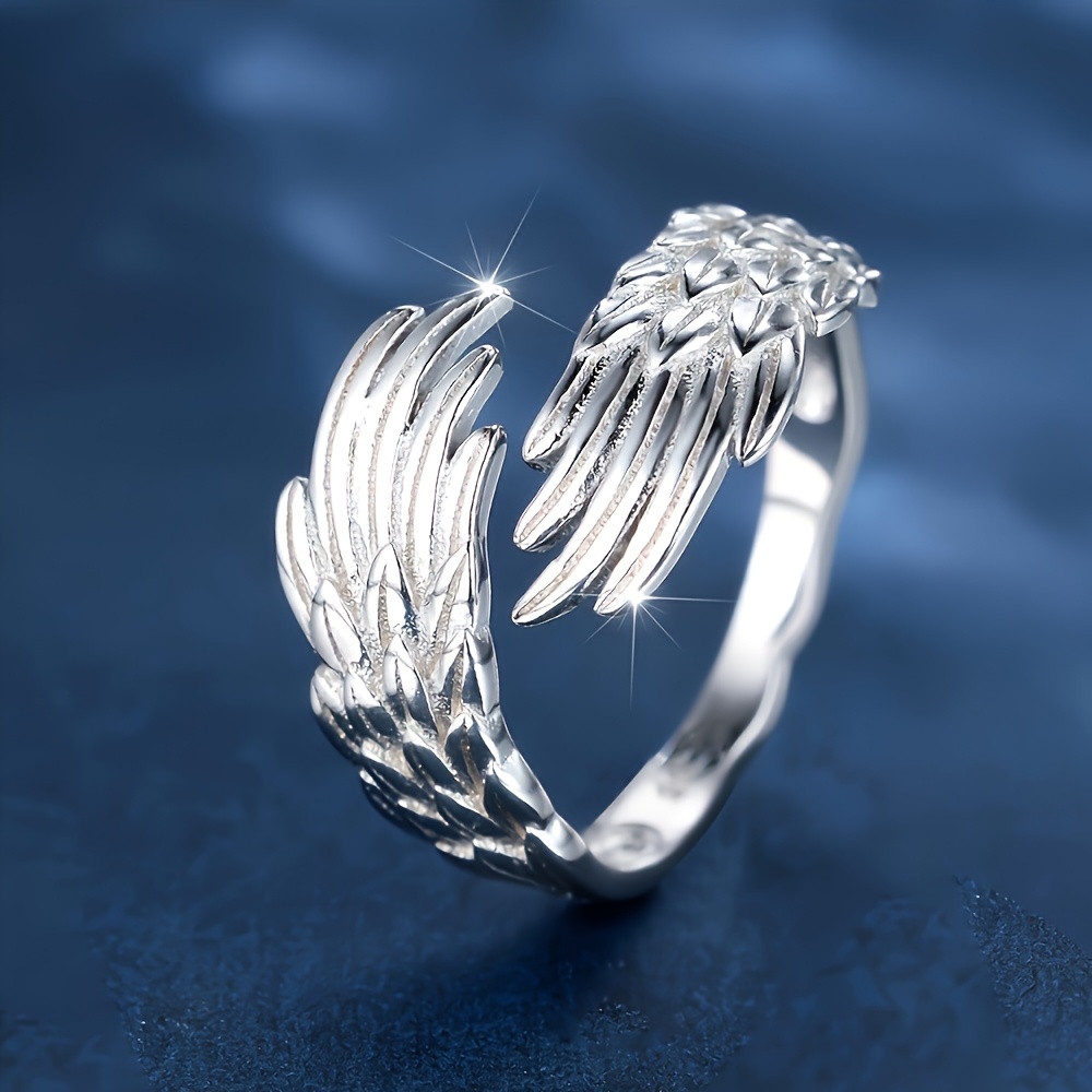 Women's High-End Angel Wing Open Fashion Ring, Gift-Ready