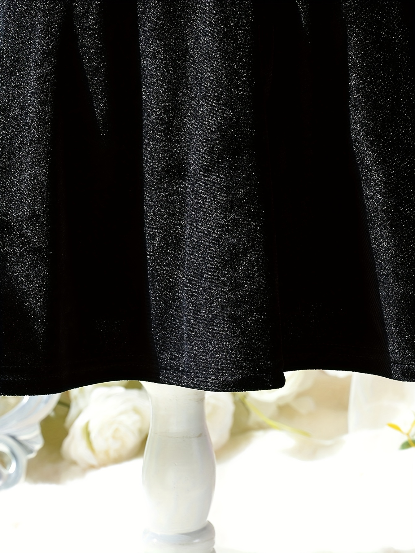 white christmas dresses Burgundy Evening Dress A-Line High Collar Long Sleeves Korean Velvet S —  Bridelily