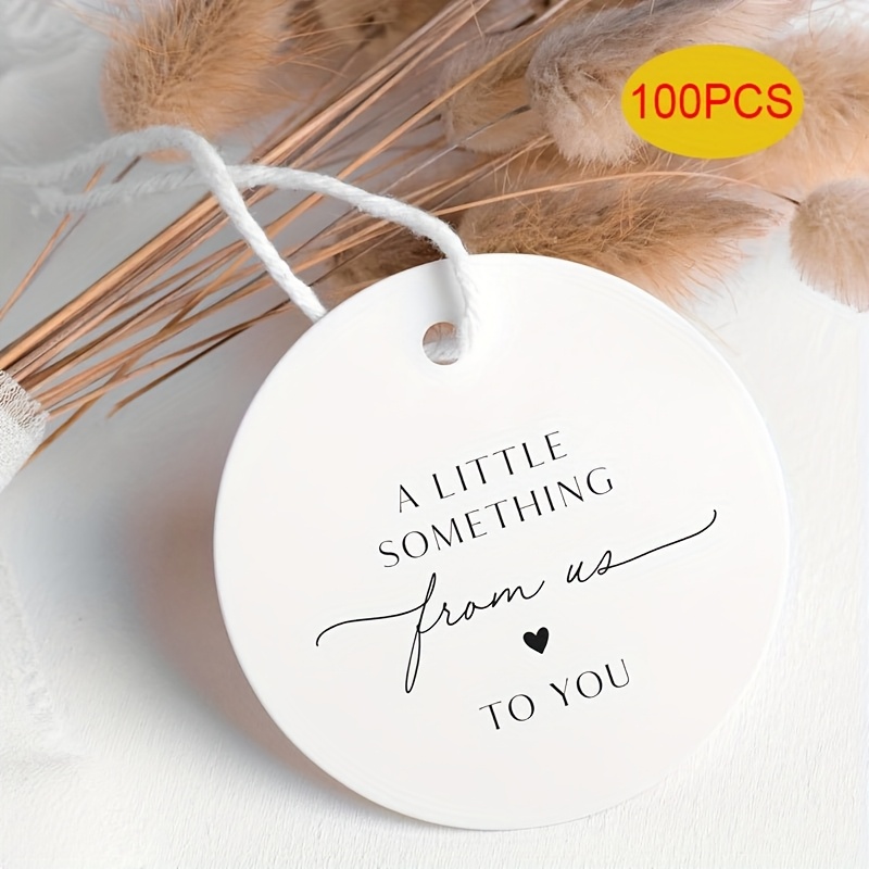 Image of 100pcs Gift Tags With Letter "a To You", 4.5cm/1.77inch Circle Thank You Tags For Weddings, Parties, Baby Showers, Events | Hanging Tags For Gift Wrapping