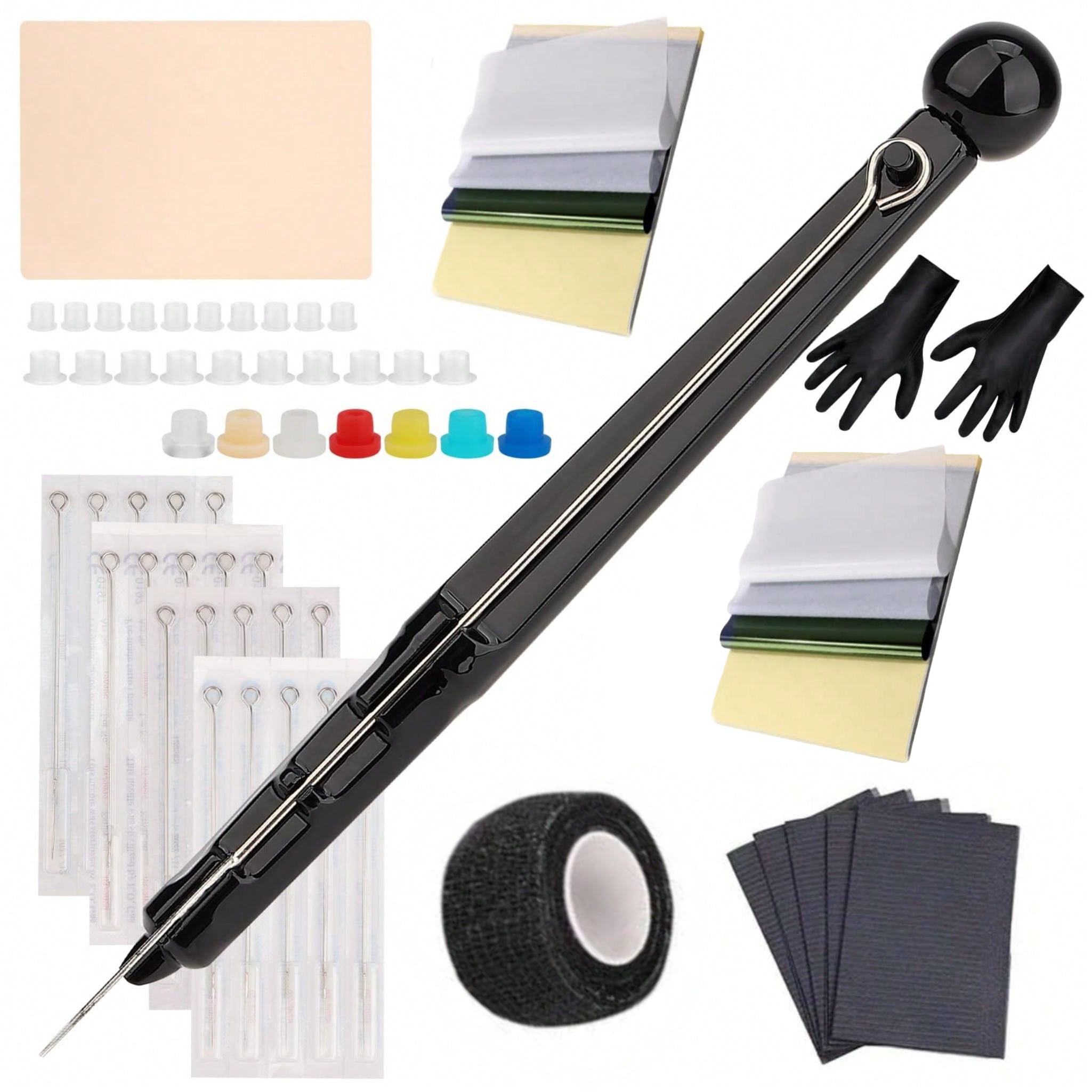 1 Set Professional Hand * Tattoo Pen Kit, Non-Electric Ink Pen for * and Beginners, * Needles, Gloves, and Accessories, Unscented, No Battery Required