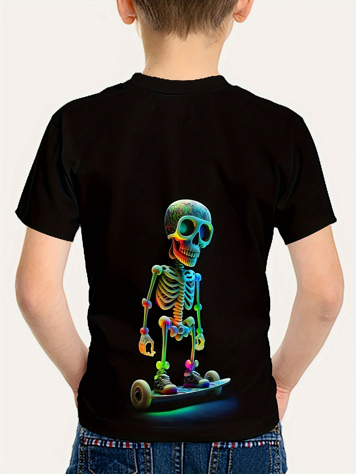 guttas kule skateboard skjelett 3d print t skjorte uformell - Temu Norway, image size:800x1067