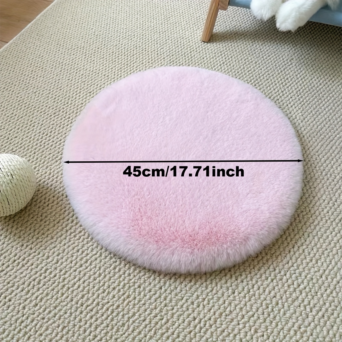 TEMU 1 pieza, Alfombra decorativa redonda de tela de sintético, estilo nórdico, color sólido y moderno, material lavable para accesorios de