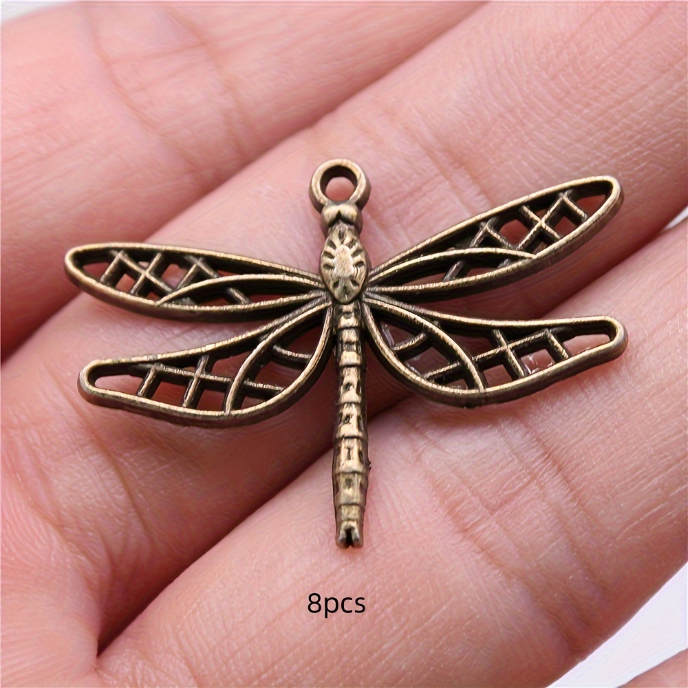 8pcs Charm Pendants | Antique Silvery & Bronze Jewelry Additions, Necklace And Earring, Alloy, 34x25mm