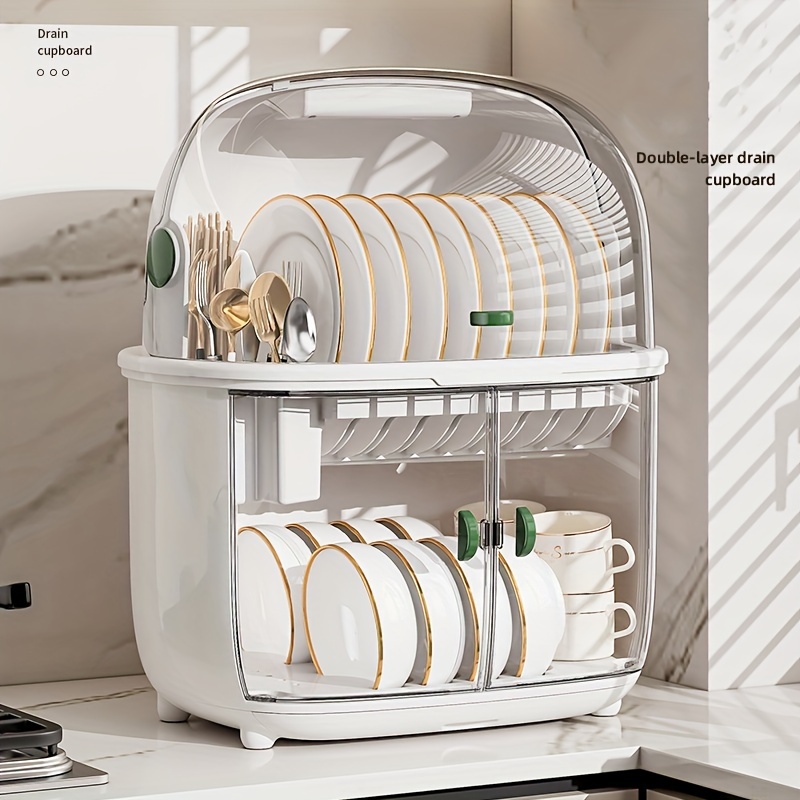 plastic dish drying rack cover kitchen drainer cabinet Temu