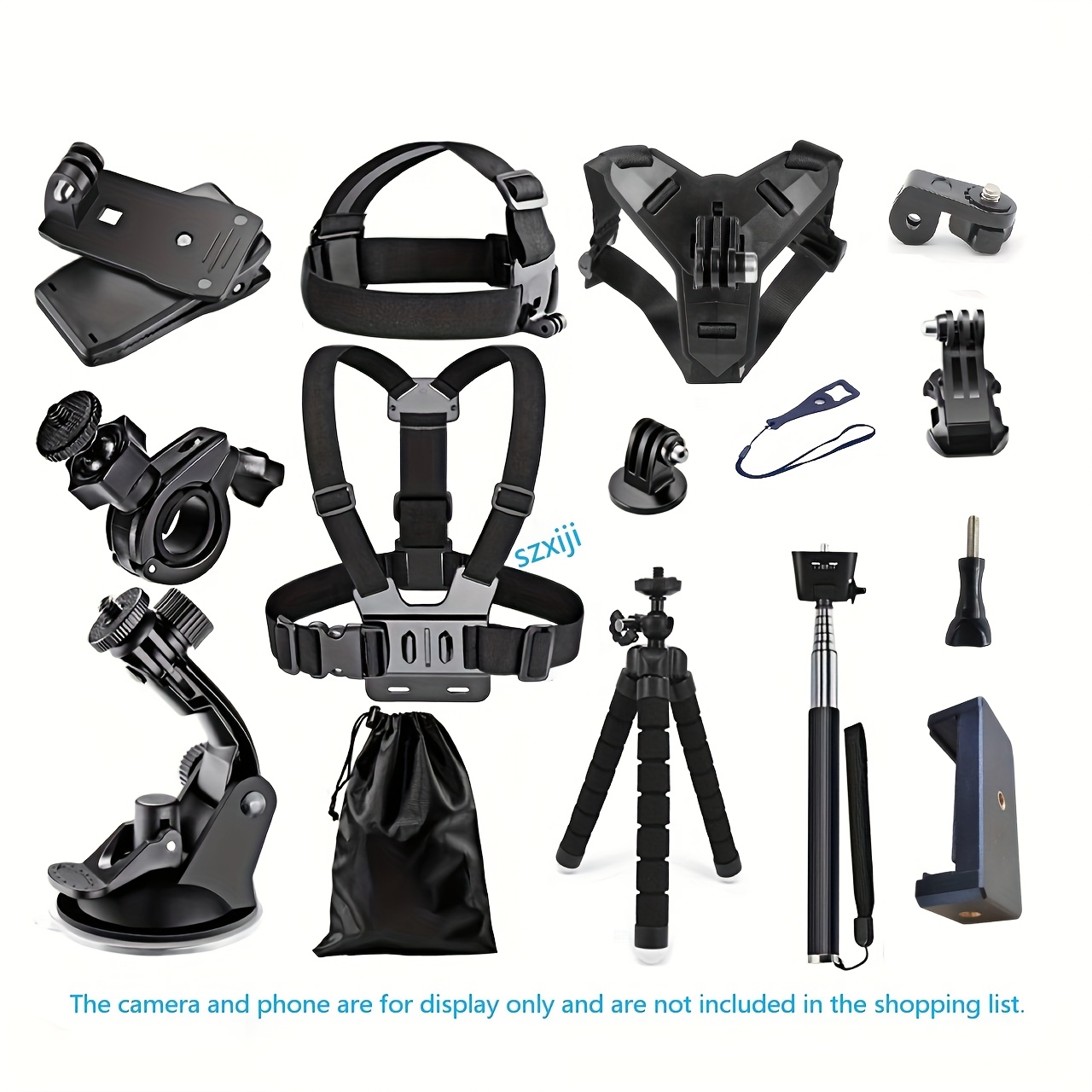 E-shop Verstellbares Universal-Handyhalter-Set, Handyhalter für Wandern, , Radfahren, Kajakfahren, Angeln, Skateboarden - für iPhone, Samsung, ,