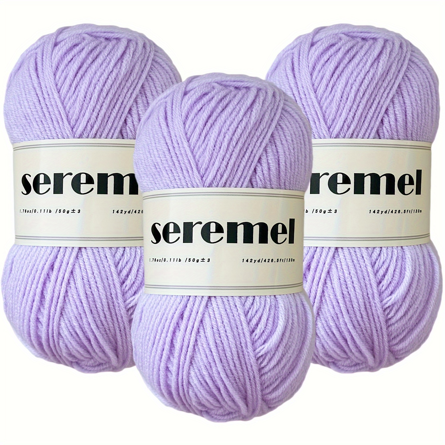 

Seremel Pelote de Fil Acrylique - 150g, 426yd - Paquet de 3 , Fil 4-Plis Doux et Variegated pour Tricoter, Crocheter - Echarpes, Pulls, Couvertures - Sélection Multicolore, 100% Fibre Acrylique