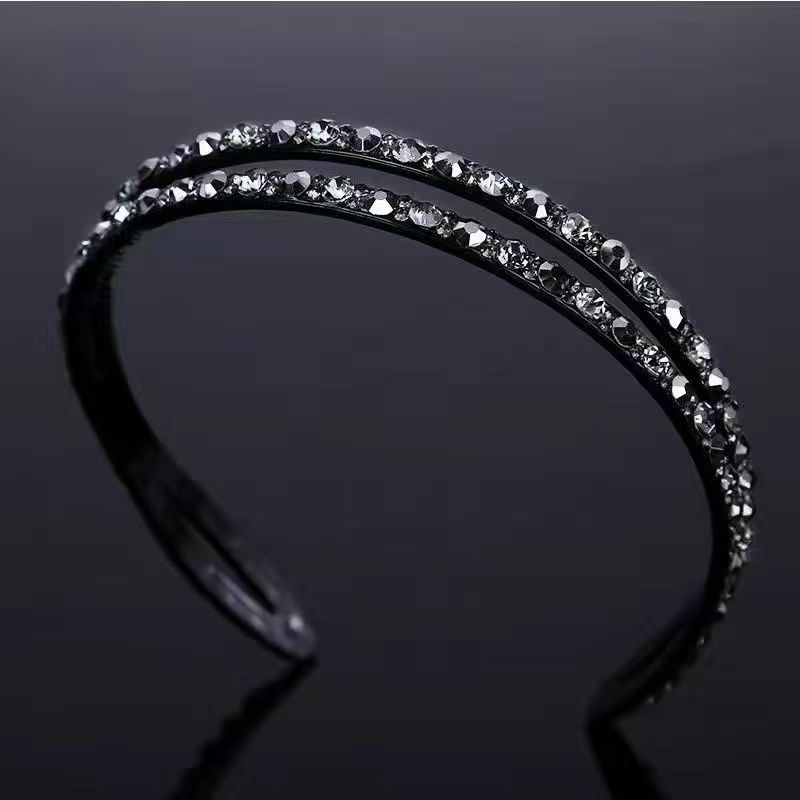 E-shop Schmaler Stirnband Strass Haarnadel Einfache Temperament Pony Gesicht Waschen Kopfbedeckung Stirnreif Stirnband
