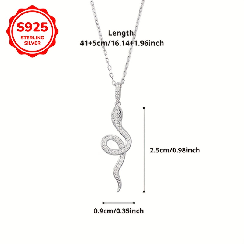 925 Hypoallergenic Stylish Snake Collarbone Chain Necklace for Women