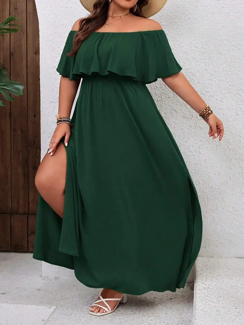 plus size army green one shoulder swing plus size dress - Temu Oman plus size army green one shoulder swing plus size dress - Temu Oman